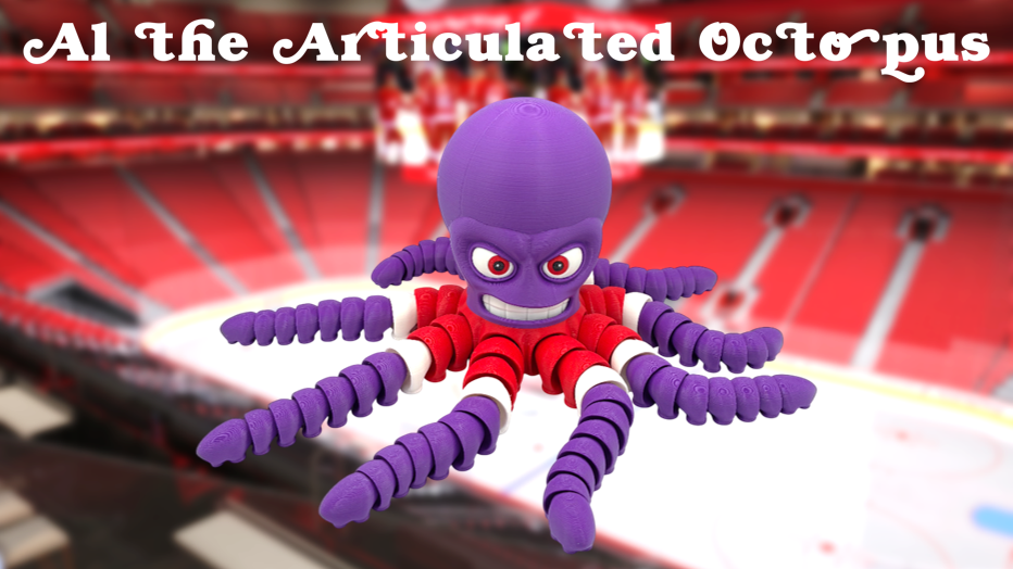 Al the Articulated Octopus (Detroit Red Wings Inspired)