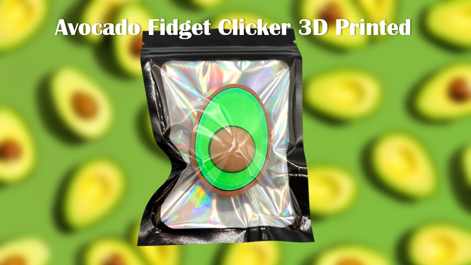 Avocado Fidget Clicker 3D Printed