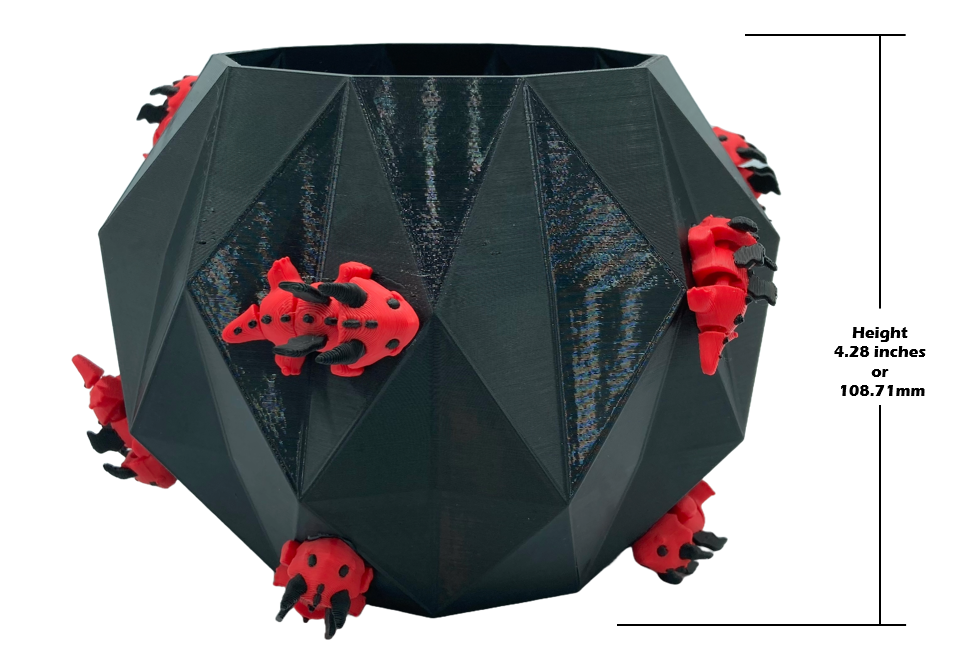 Baby Dragon Succulent Geometric Planter Pot with Drainage Hole 3D Printed