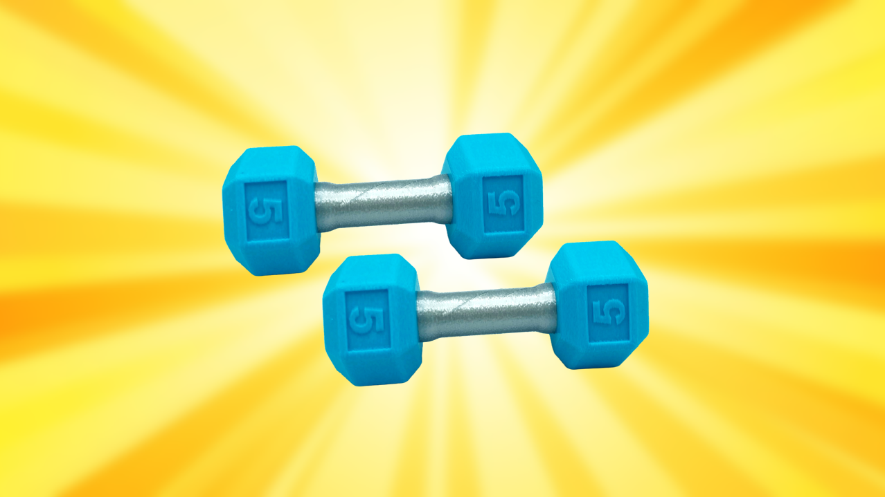 Baby Rattle Dumbbell Set of 2 3D Printed