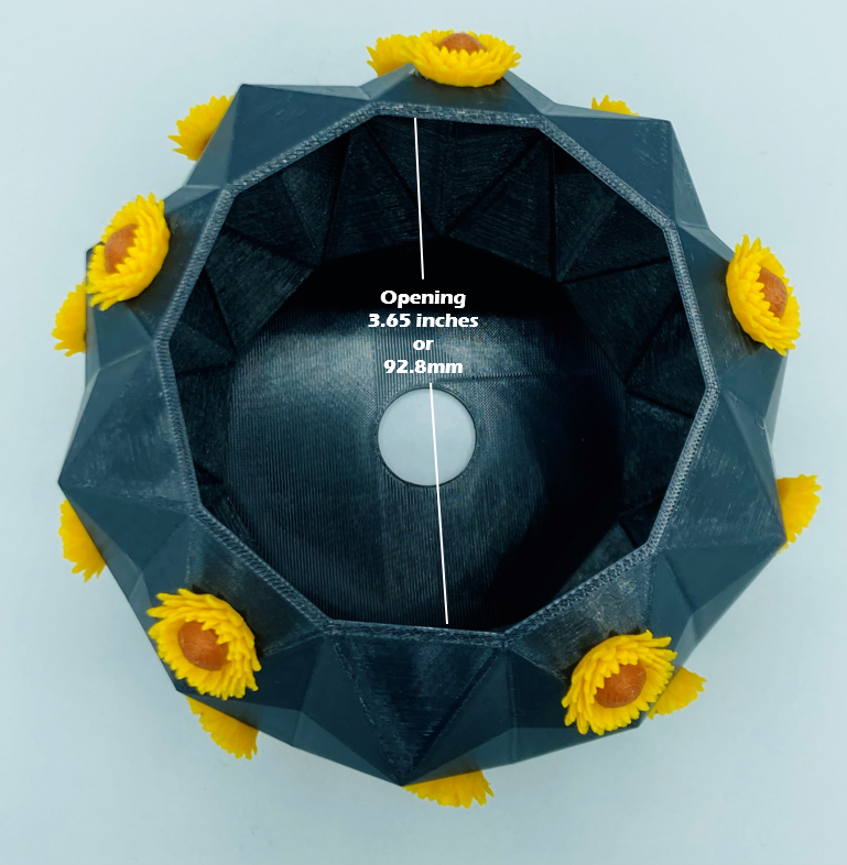 Sunflower Succulent Geometric Planter Pot with Drainage Hole 3D Printed
