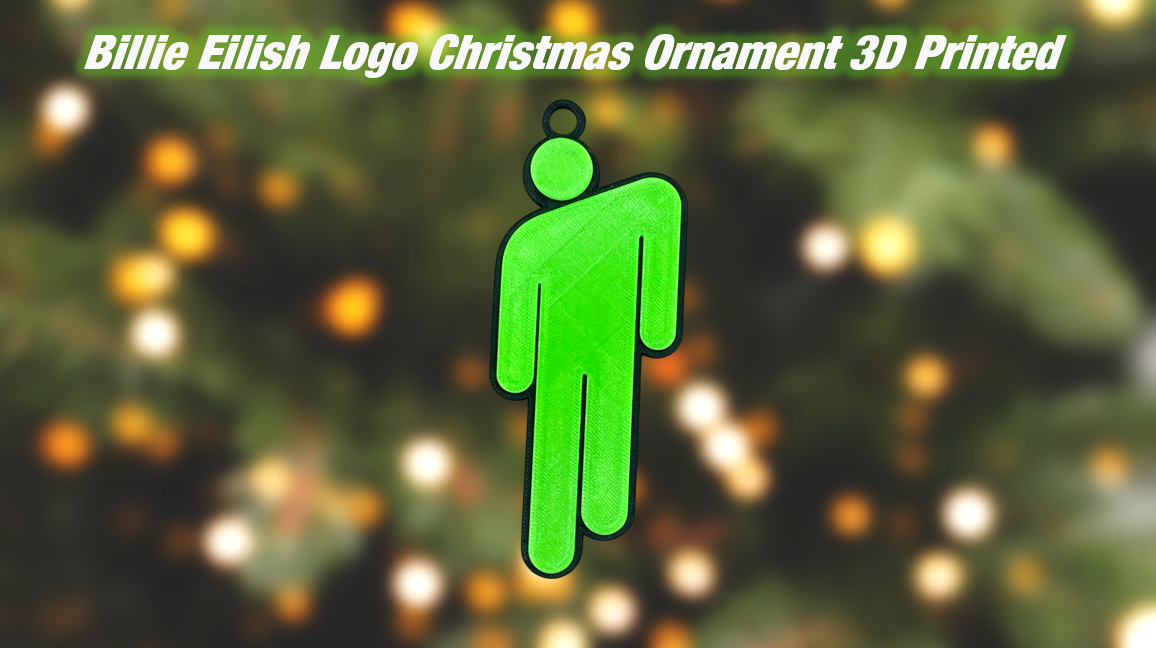 Billie Eilish Logo Christmas Ornament 3D Printed