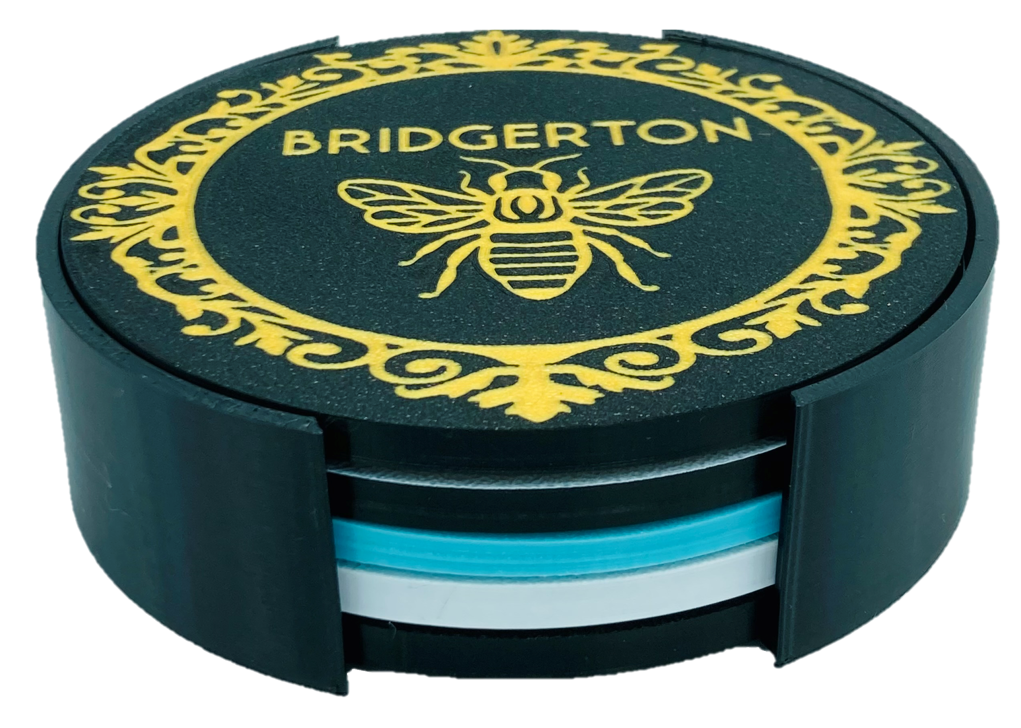 Bridgerton Coasters Lady Whistledown Flawless My Dear 3D Printed (5 Pack)