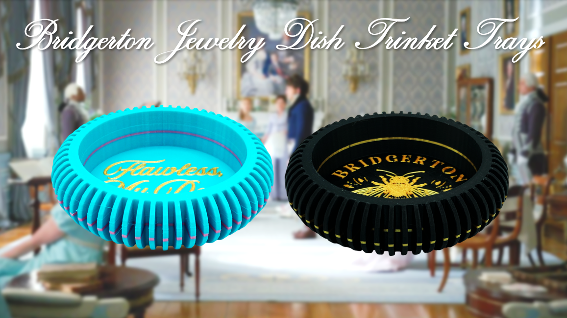 Bridgerton Jewelry Dish Trinket Trays Set of 2 3D Printed