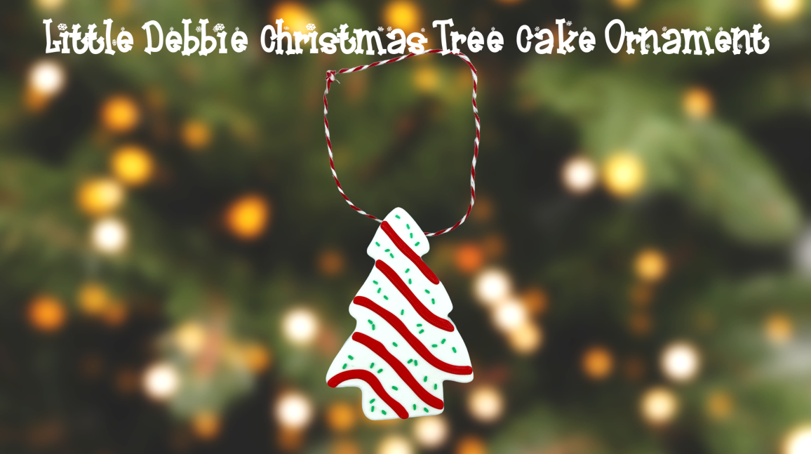 Little Debbie Christmas Tree Cake Ornament 3D Printed