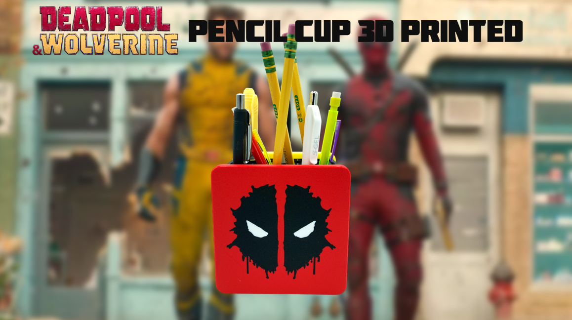 Deadpool Wolverine Pencil Cup 3D Printed