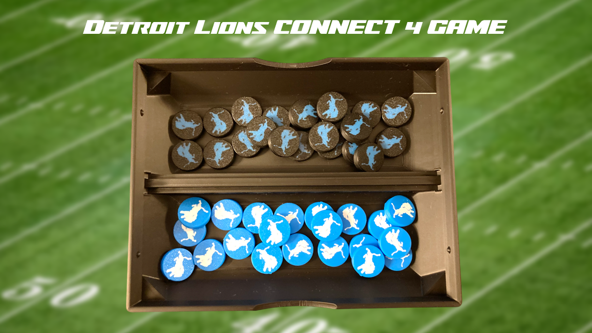 Detroit Lions Football Connect 4 Game 3D Printed