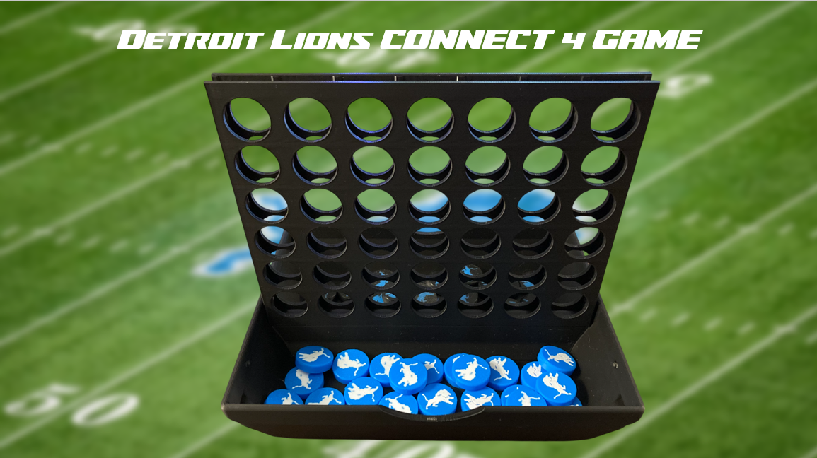 Detroit Lions Football Connect 4 Game 3D Printed