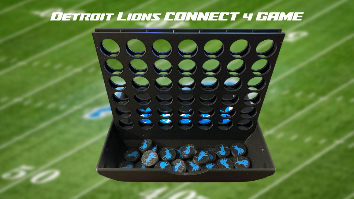 Detroit Lions Football Connect 4 Game 3D Printed