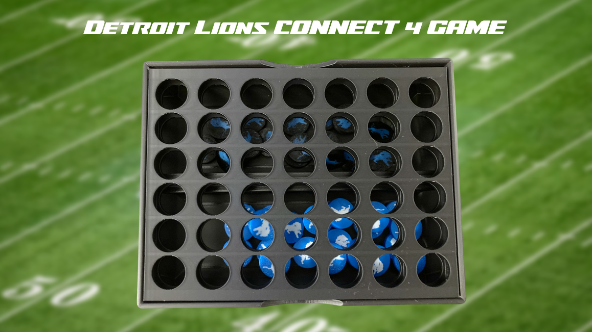 Detroit Lions Football Connect 4 Game 3D Printed
