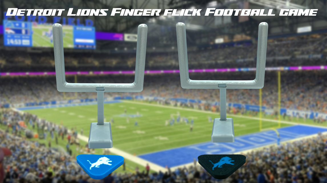 Detroit Lions Finger Flick Football Tabletop Game 3D Printed