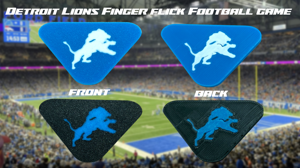 Detroit Lions Finger Flick Football Tabletop Game 3D Printed