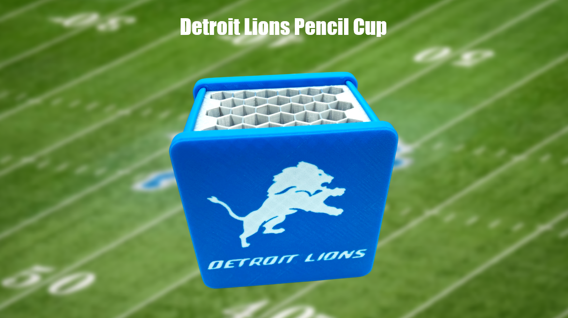 Detroit Lions Pencil Cup 3D Printed