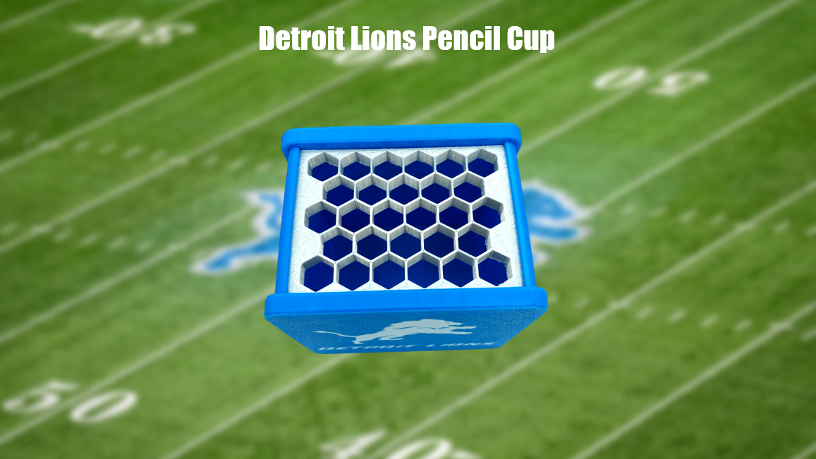 Detroit Lions Pencil Cup 3D Printed