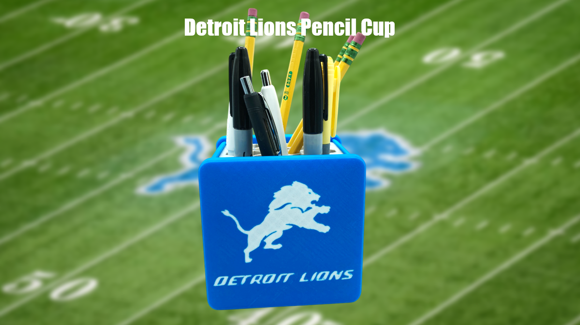 Detroit Lions Pencil Cup 3D Printed