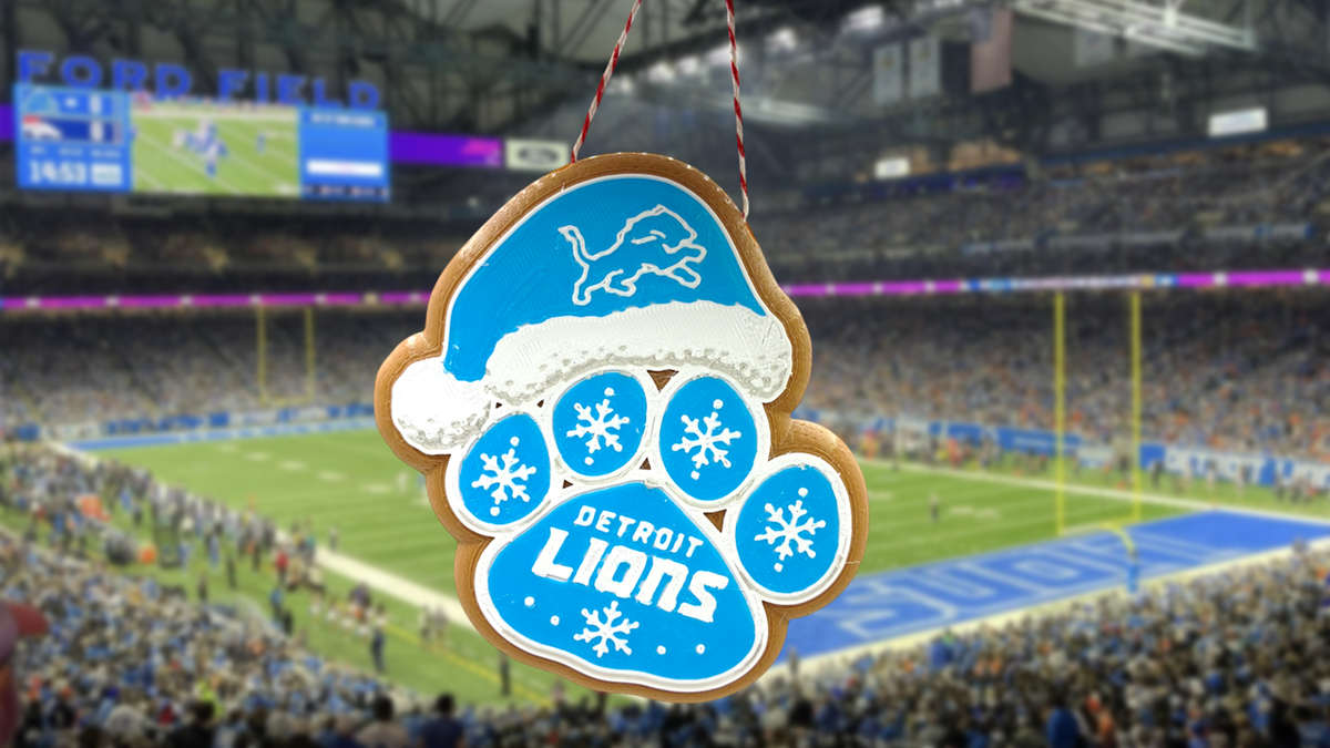 Detroit Lions Paw Cookie Ornament
