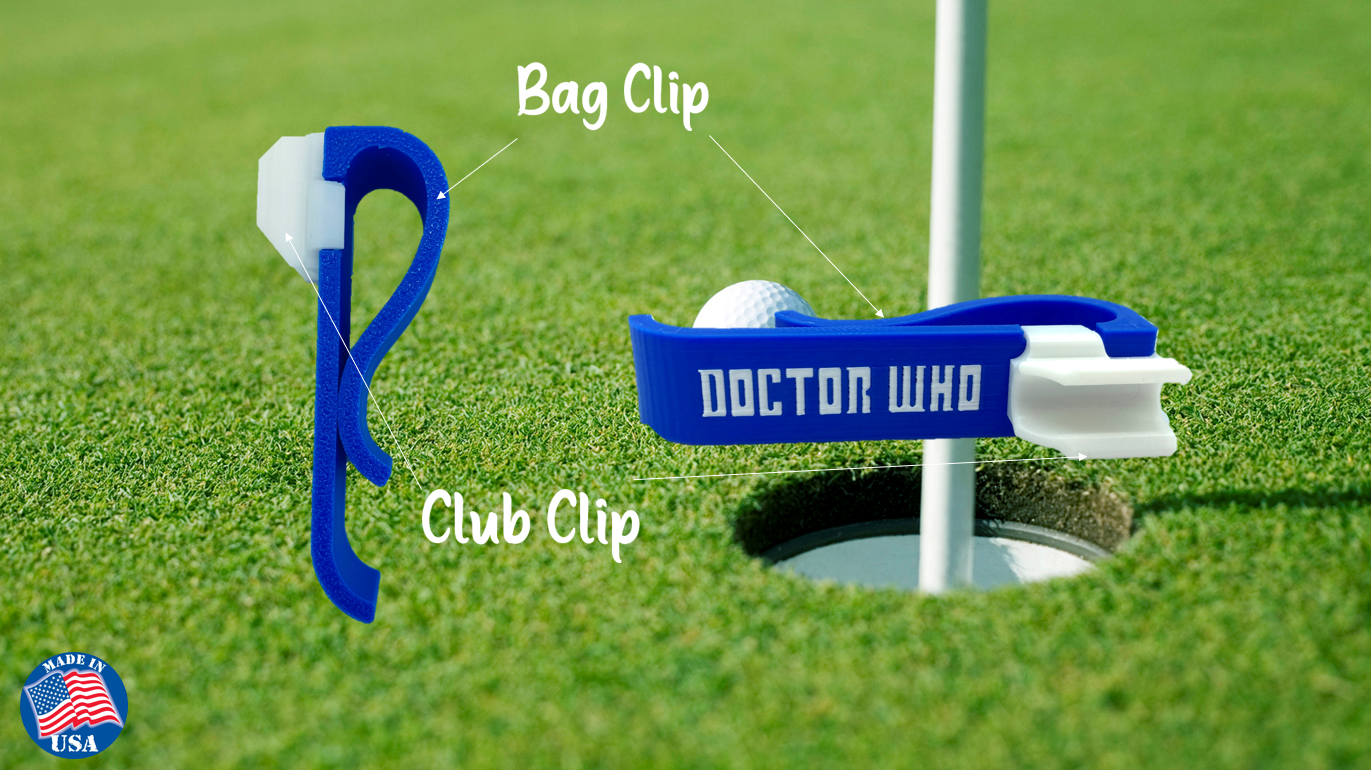 Doctor Who 14 PC Golf Club Organizer Clip Bag Holder 3D Printed