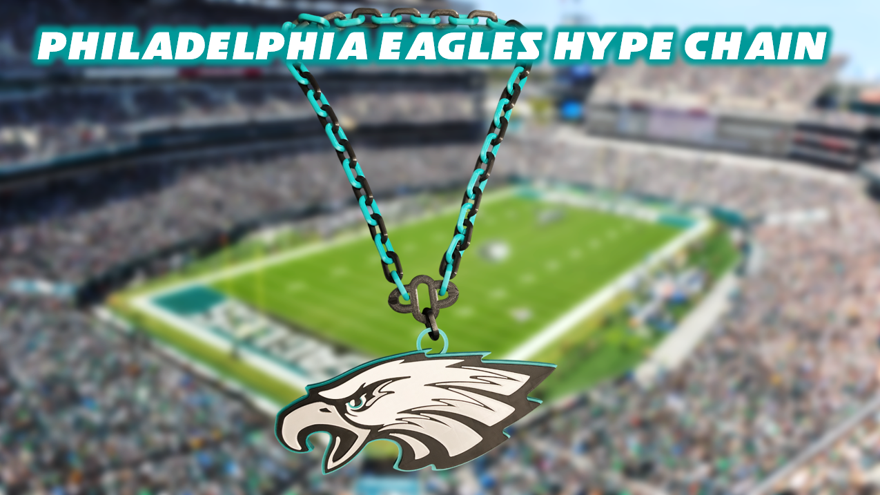 Philadelphia Eagles Football Logo Hype Chain 3D Printed