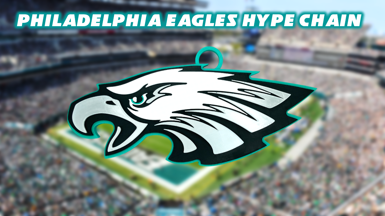 Philadelphia Eagles Logo Hype Chain & Thor's Hammer Bundle 3D Printed