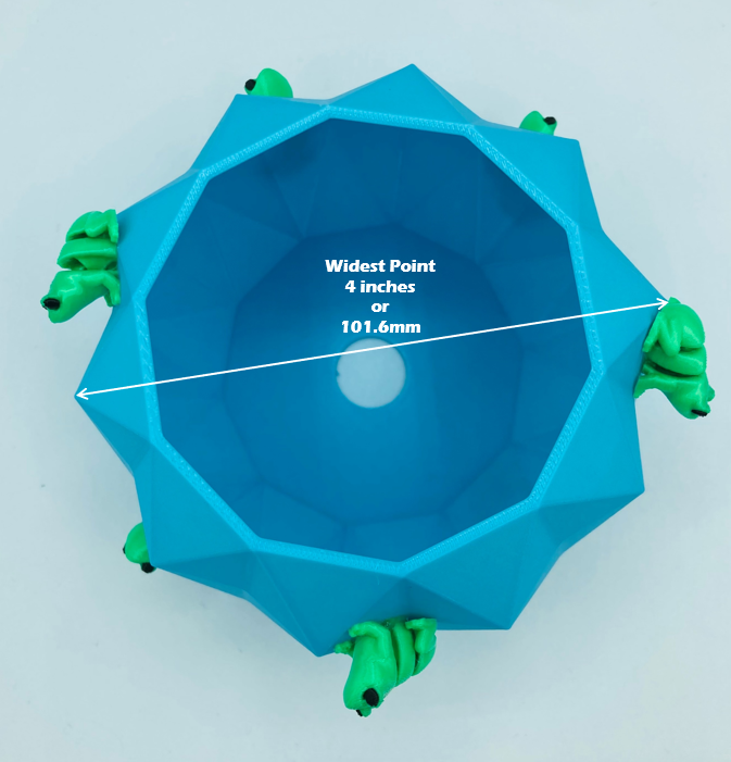 Frog Succulent Geometric Planter Pot with Drainage Hole 3D Printed