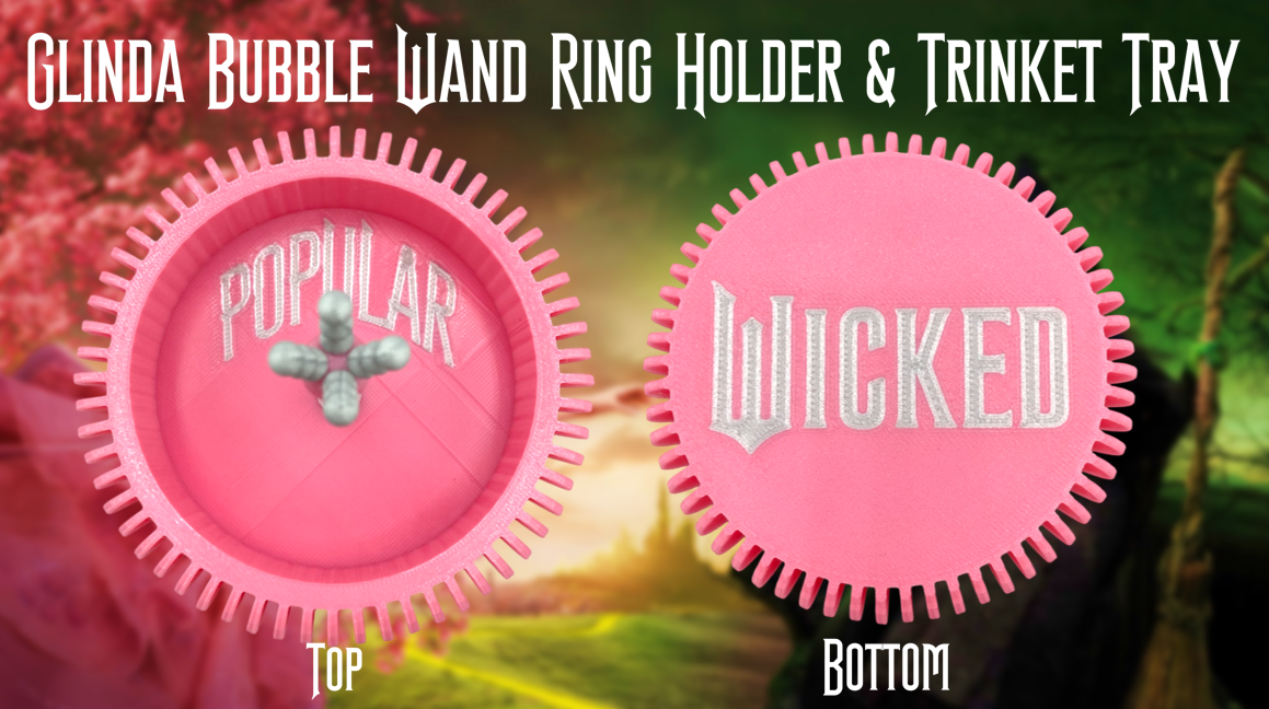 Wicked Glinda Bubble Wand Ring Holder Jewelry Dish & Trinket Tray 3D Printed