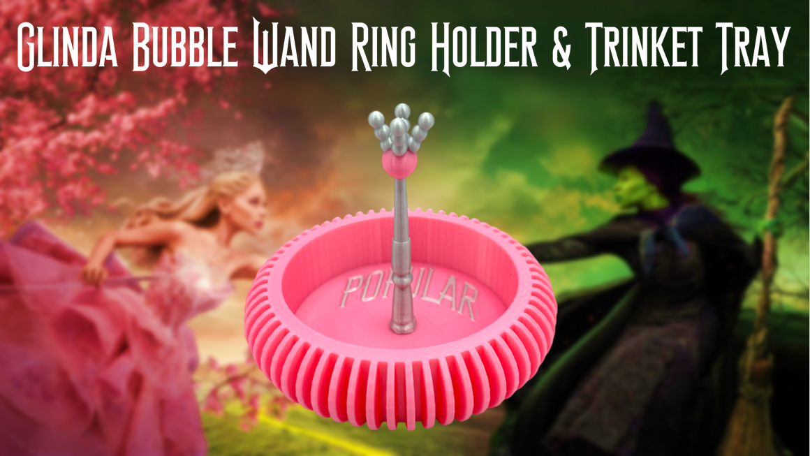 Wicked Glinda Bubble Wand Ring Holder Jewelry Dish & Trinket Tray 3D Printed