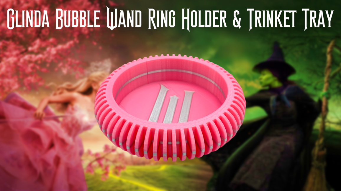 Wicked Glinda Bubble Wand Ring Holder Jewelry Dish & Trinket Tray 3D Printed