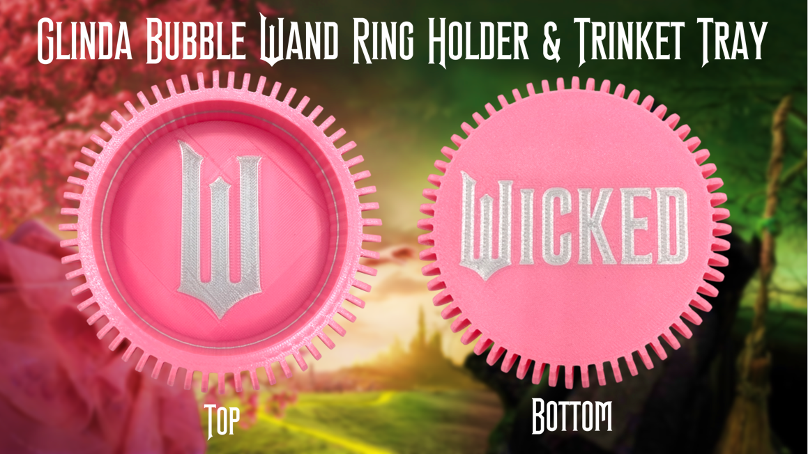 Wicked Glinda Bubble Wand Ring Holder Jewelry Dish & Trinket Tray 3D Printed