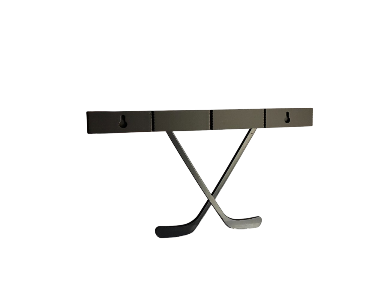 Hockey Puck Floating Shelf – 3D Printed Wall Mount Display with Crossed Sticks