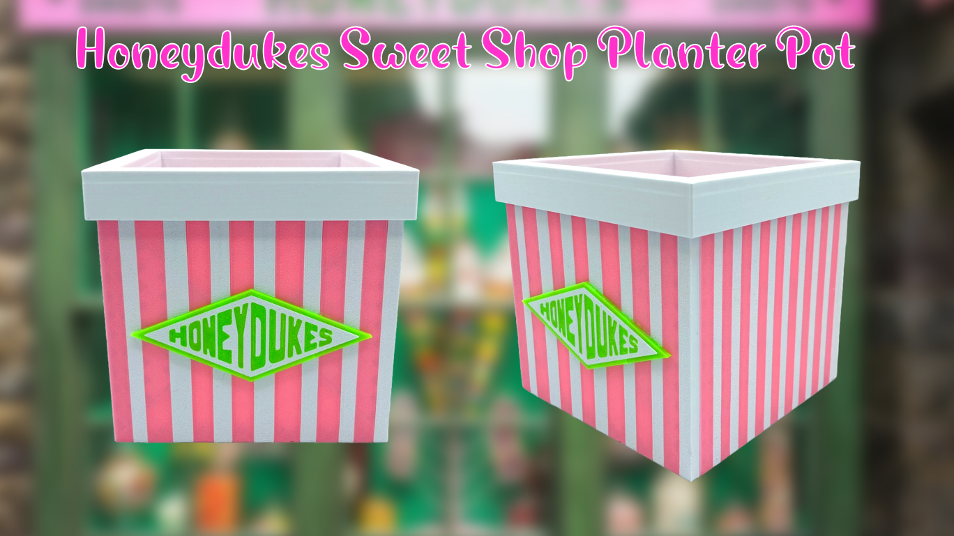 Hogsmeade Honeydukes Legendary Wizarding Sweet Shop Planter Pot with Drainage Hole 3D Printed