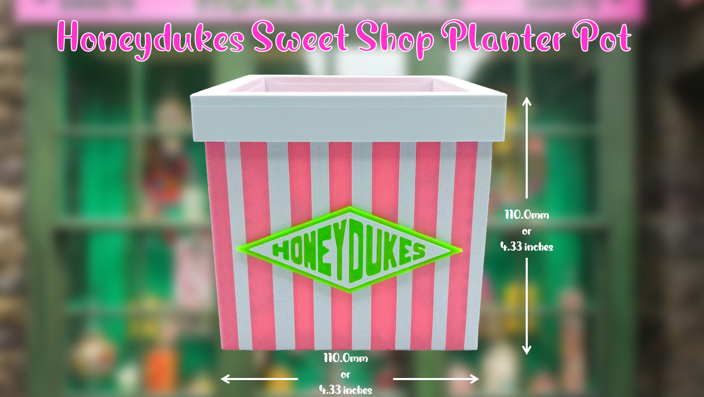 Hogsmeade Honeydukes Legendary Wizarding Sweet Shop Planter Pot with Drainage Hole 3D Printed