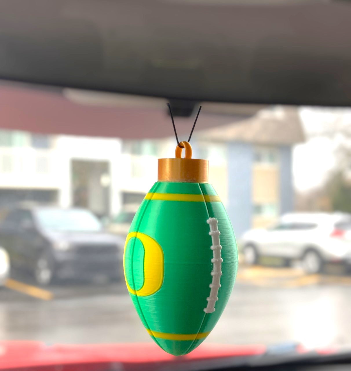 University of Oregon Ducks Football Rearview Mirror Car Ornament 3D Printed