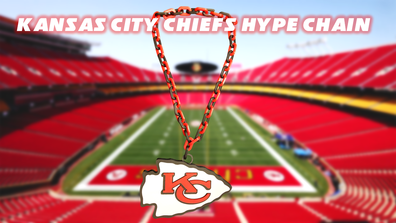 Kansas City Chiefs Football Big Logo Fan Hype Chain Necklace 3D Printed