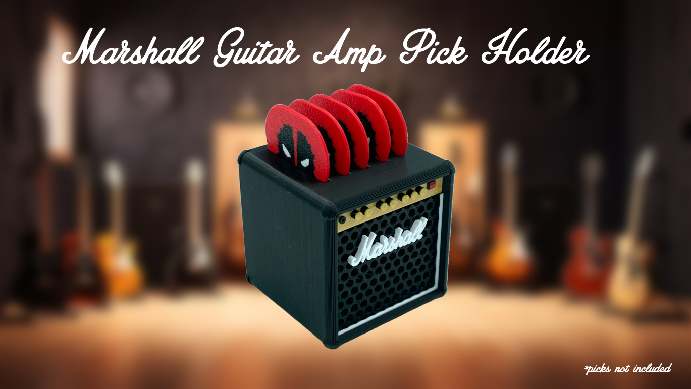 Marshall Amp Head Guitar Pick Holder Storage Rack (Holds up to 5 Picks)