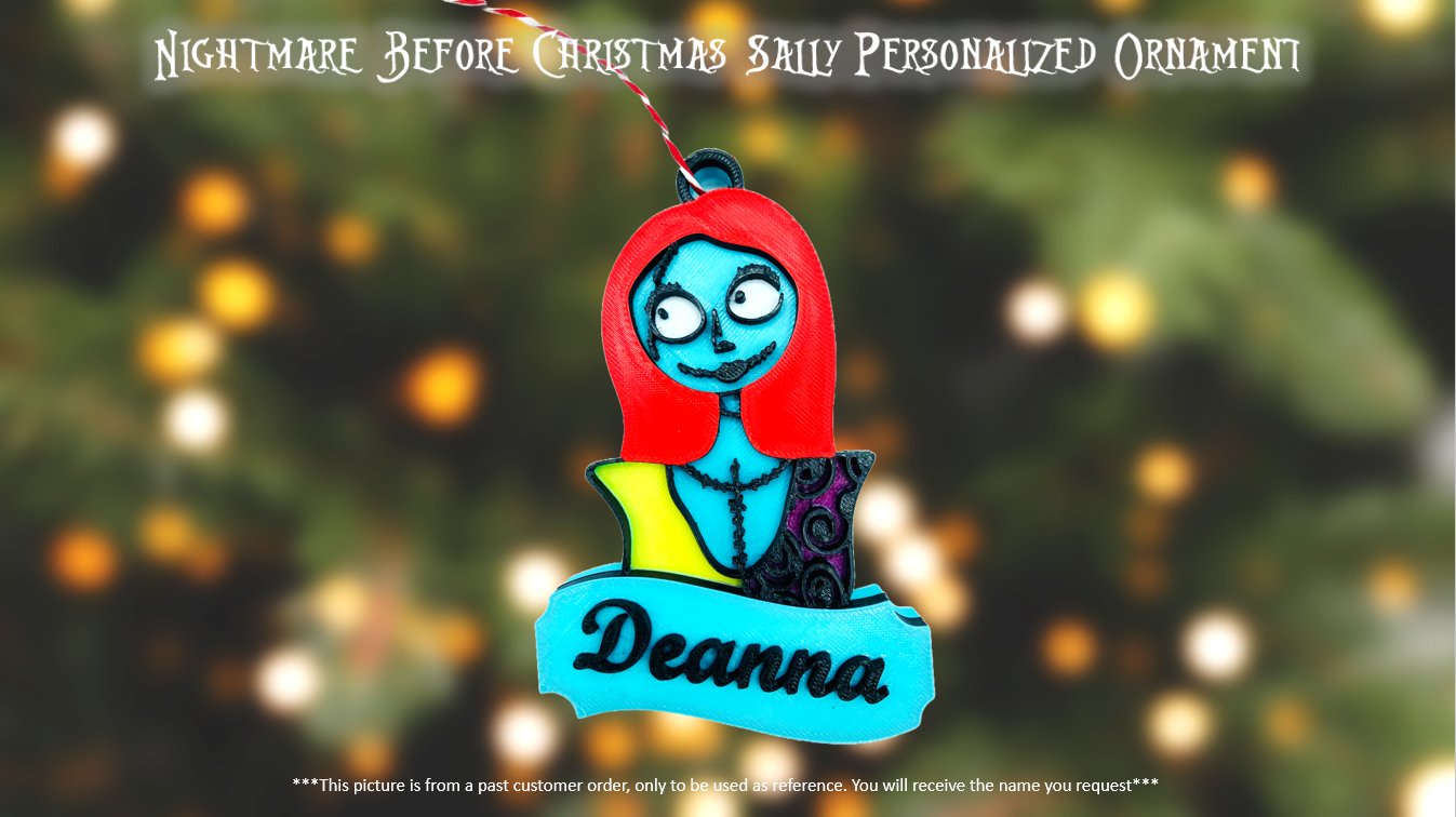 Nightmare Before Christmas Sally Personalized Customized Ornament 3D Printed