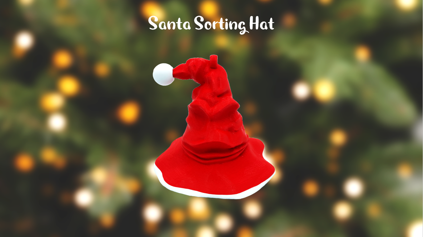 Harry Potter Santa Sorting Hat Christmas Ornament 3D Printed