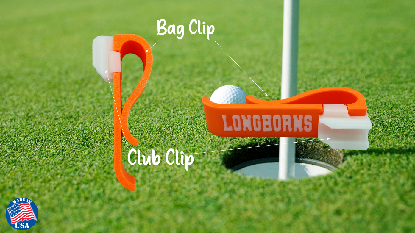 University of Texas 14 PC Golf Club Organizer Clip Bag Holder 3D Printed