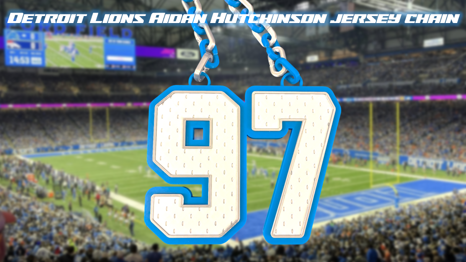 Aidan Hutchinson Detroit Lions Jersey Chain 3D Printed