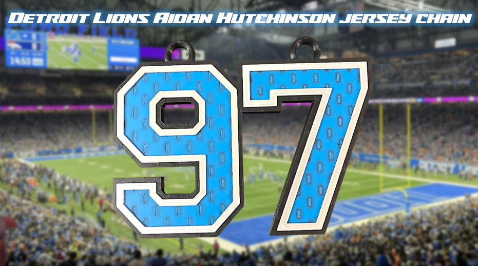 Aidan Hutchinson Detroit Lions Jersey Chain 3D Printed