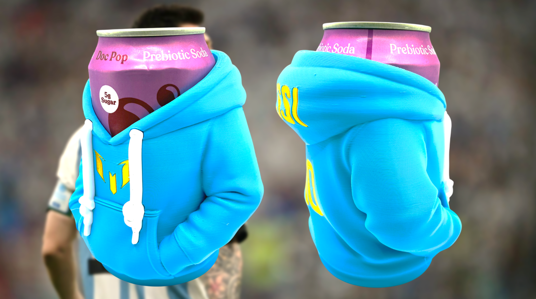 Lionel Messi Argentina Inspired Hoodie Can Holder Koozie / Pencil Cup