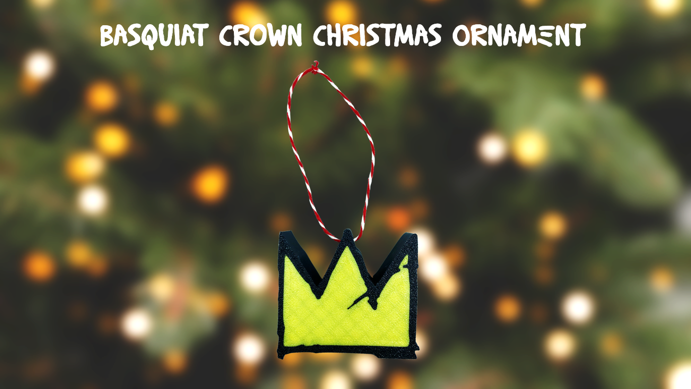 Basquiat Crown Christmas Ornament 3D Printed