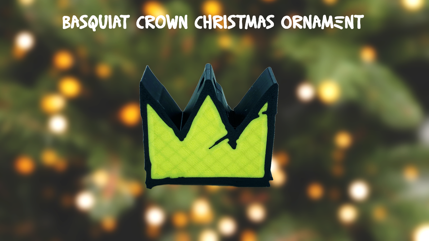 Basquiat Crown Christmas Ornament 3D Printed