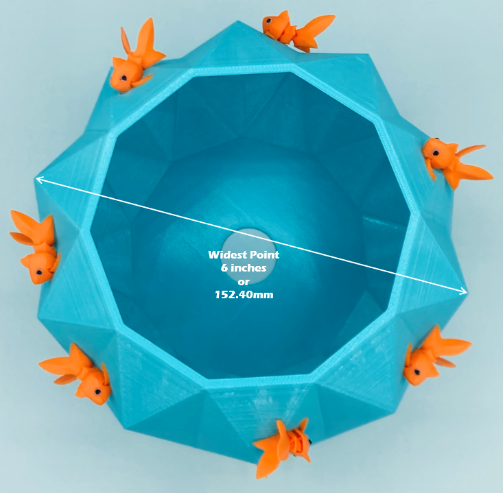 Goldfish Succulent Geometric Planter Pot with Drainage Hole 3D Printed