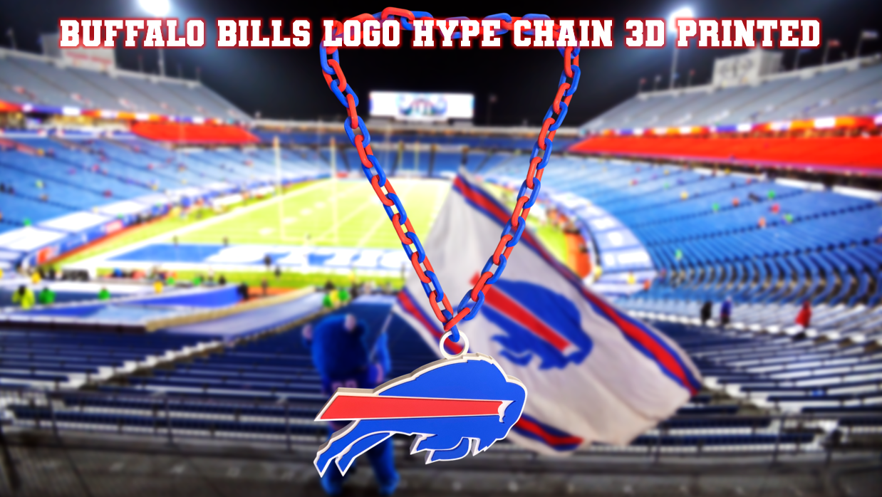 Buffalo Bills Football Logo Hype Chain 3D Printed