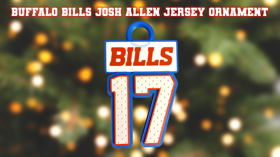 Buffalo Bills Josh Allen Jersey Number Christmas Ornament