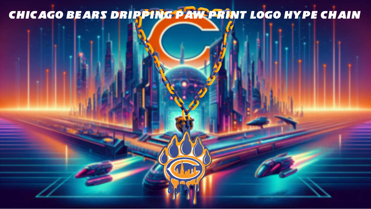 Chicago Bears Dripping Paw Print Logo Hype Chain 3D Printed