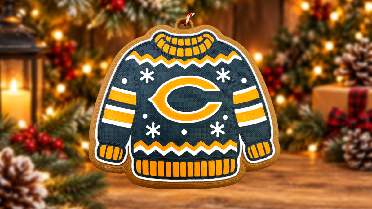 Chicago Bears Ugly Christmas Sweater Cookie Ornament