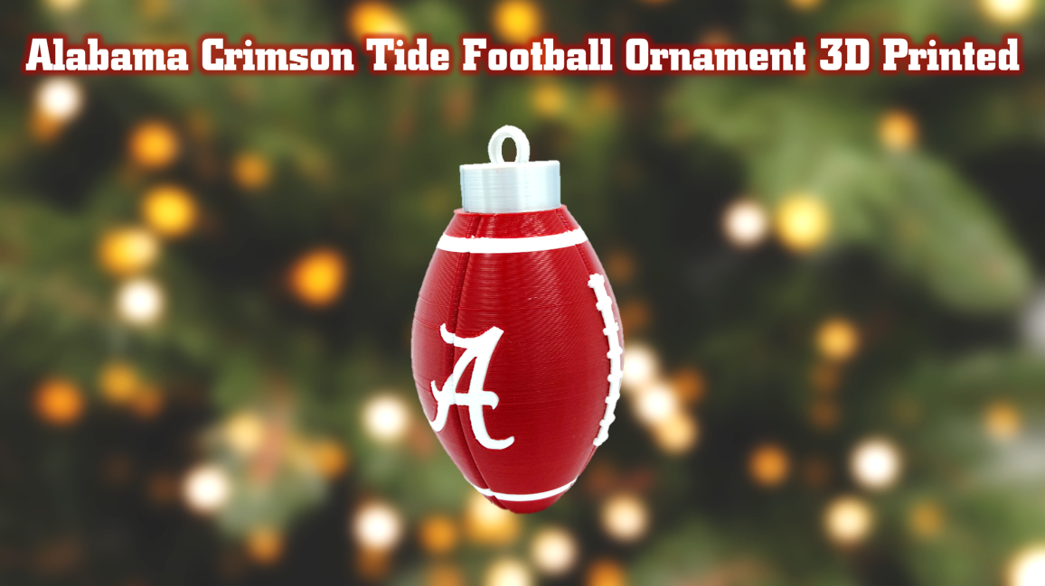 Alabama Crimson Tide Football Christmas Ornament 3D Printed