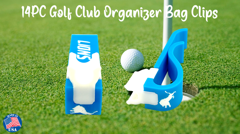 Detroit Lions 14 PC Golf Club Organizer Clip Bag Holder 3D Printed