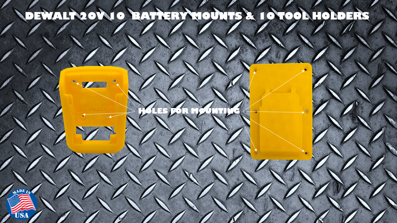 DeWalt 20V 60V Battery Mount 10PK & Tool Holder 10PK